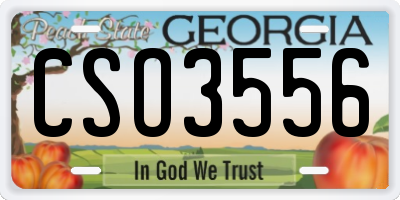 GA license plate CSO3556
