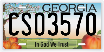GA license plate CSO3570