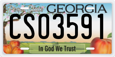 GA license plate CSO3591