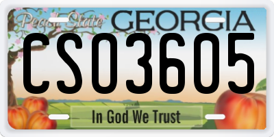 GA license plate CSO3605