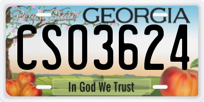 GA license plate CSO3624