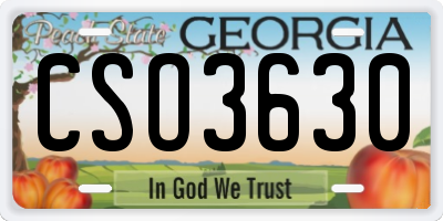 GA license plate CSO3630
