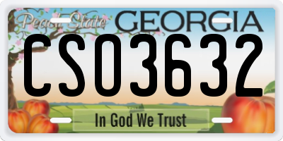 GA license plate CSO3632