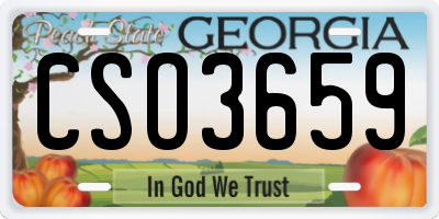 GA license plate CSO3659