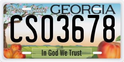 GA license plate CSO3678