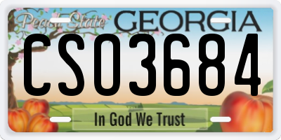 GA license plate CSO3684
