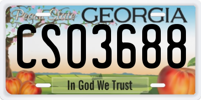 GA license plate CSO3688
