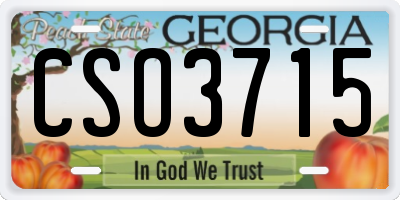 GA license plate CSO3715