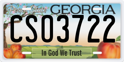 GA license plate CSO3722