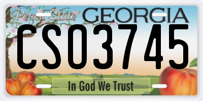 GA license plate CSO3745
