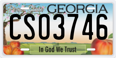 GA license plate CSO3746