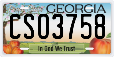 GA license plate CSO3758