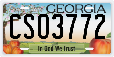 GA license plate CSO3772