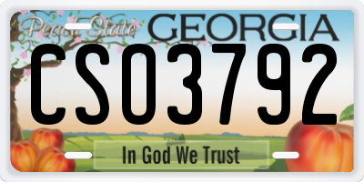 GA license plate CSO3792