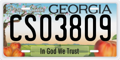 GA license plate CSO3809