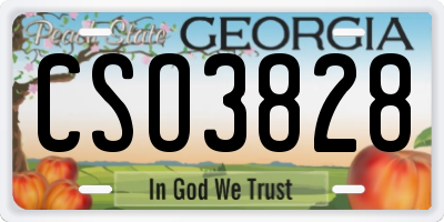 GA license plate CSO3828