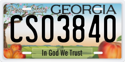 GA license plate CSO3840