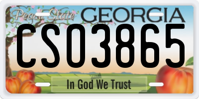 GA license plate CSO3865