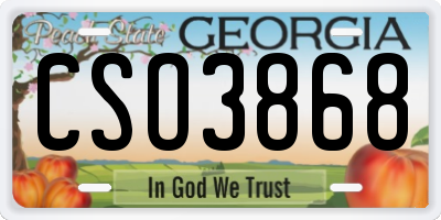 GA license plate CSO3868
