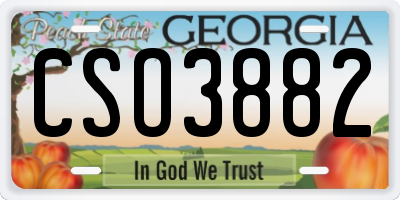 GA license plate CSO3882