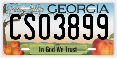 GA license plate CSO3899