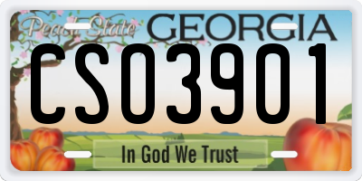 GA license plate CSO3901