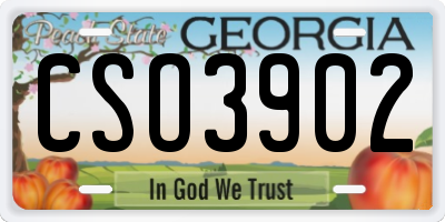 GA license plate CSO3902