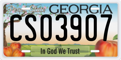 GA license plate CSO3907