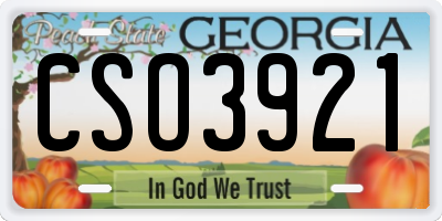 GA license plate CSO3921