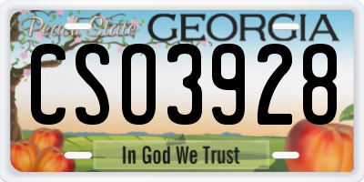 GA license plate CSO3928