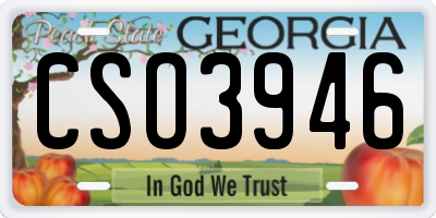 GA license plate CSO3946