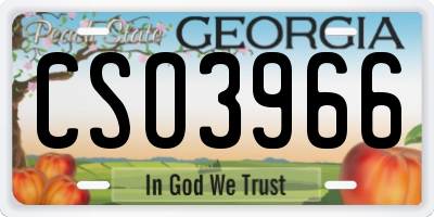 GA license plate CSO3966