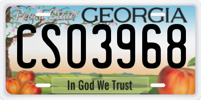 GA license plate CSO3968