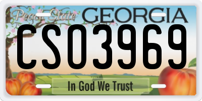 GA license plate CSO3969