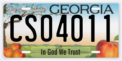 GA license plate CSO4011