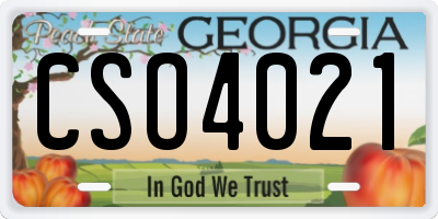GA license plate CSO4021