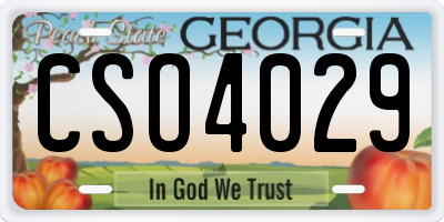 GA license plate CSO4029