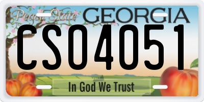 GA license plate CSO4051