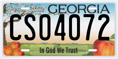 GA license plate CSO4072