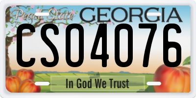 GA license plate CSO4076