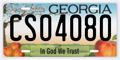 GA license plate CSO4080