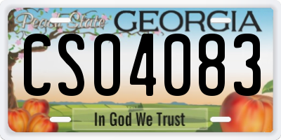GA license plate CSO4083