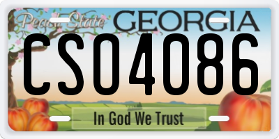 GA license plate CSO4086