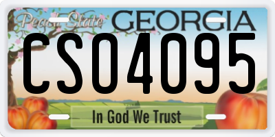 GA license plate CSO4095