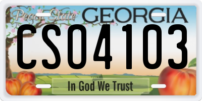 GA license plate CSO4103