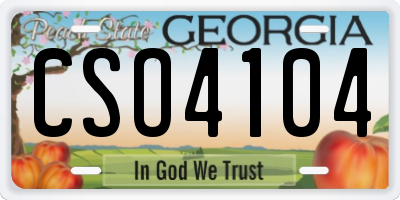 GA license plate CSO4104