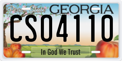 GA license plate CSO4110