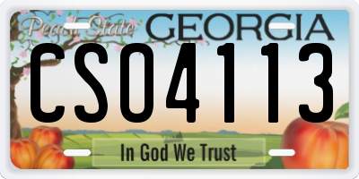 GA license plate CSO4113