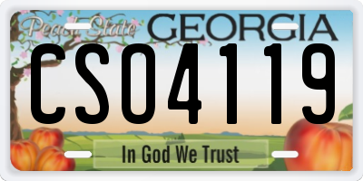 GA license plate CSO4119