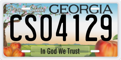GA license plate CSO4129